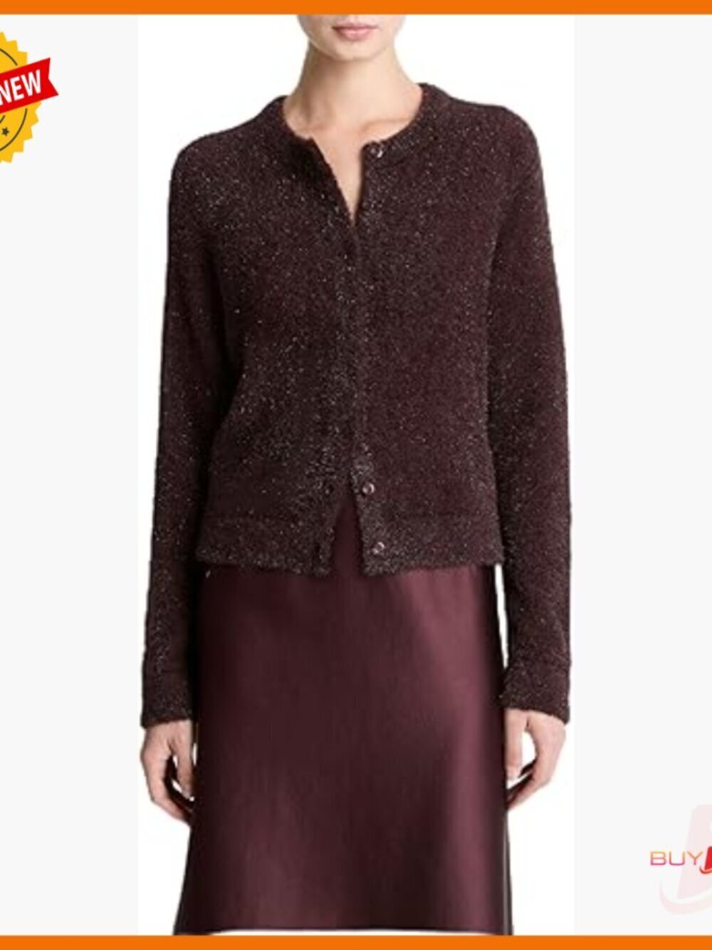 Tinsel Eyelash Cardigan, Soft Knit Sweater, Layering Staple